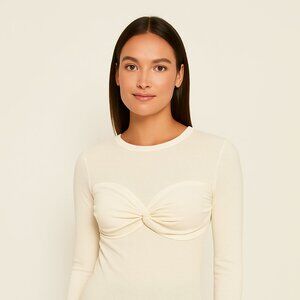 Missguided White Tie-Front Blouse • Size L • Lightweight & Feminine NWT